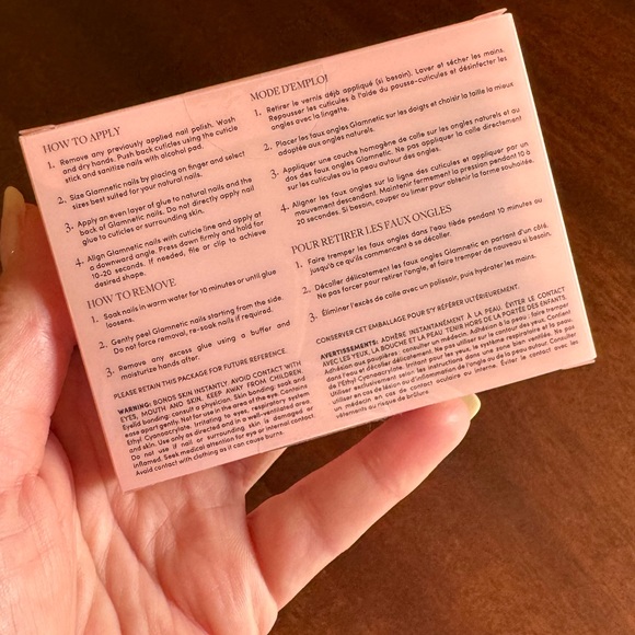 NWT Glamnetic Press-On Nails Starlight pink with gold glitter tips - Picture 4 of 4